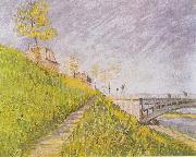 Vincent Van Gogh Seine-shore at the Pont de Clichy oil painting reproduction